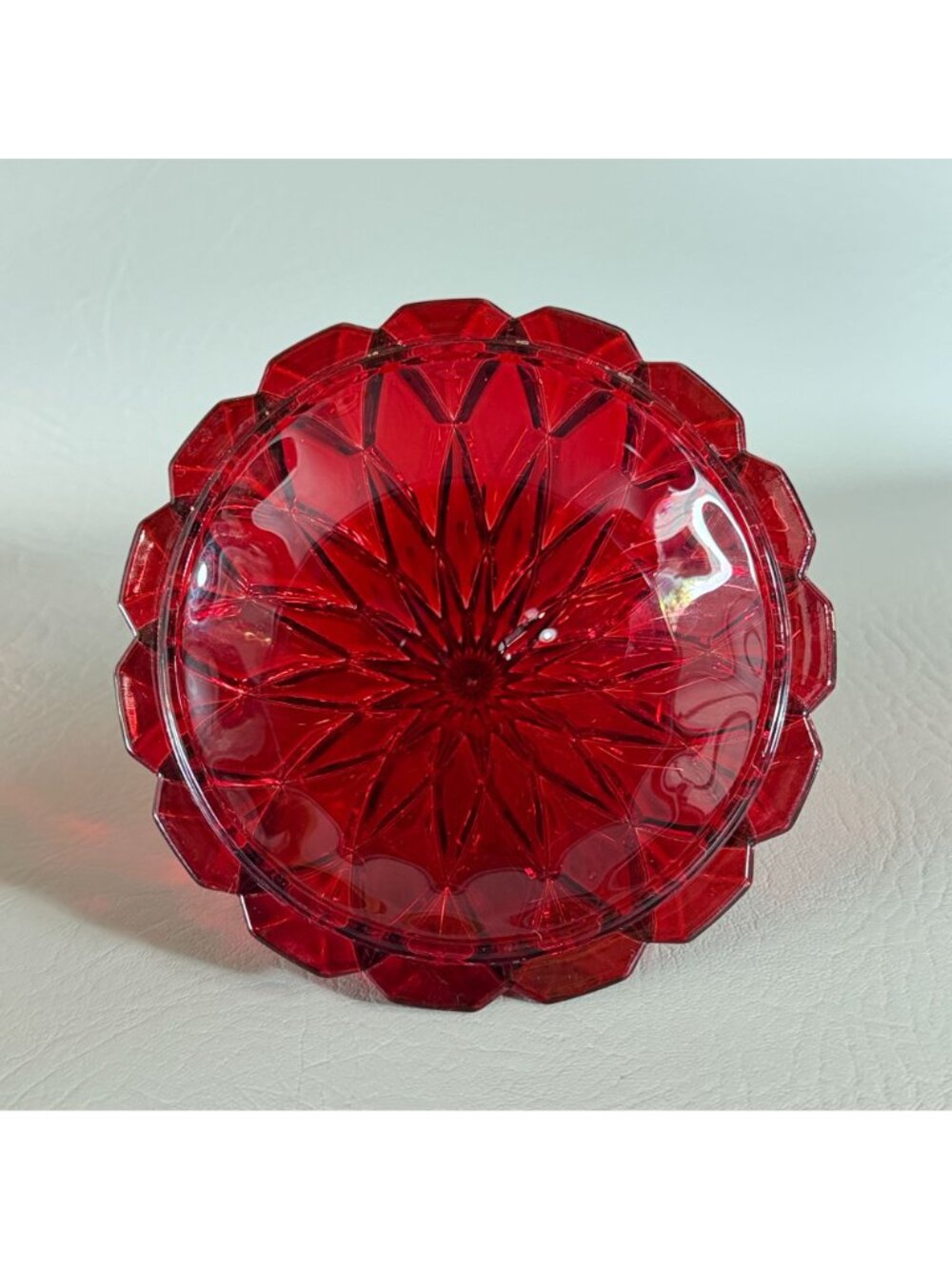 Vintage Shannon Crystal Ruby Red Hershey Kiss Lidded Candy Dish Godinger 5.5" - Picture 8 of 14